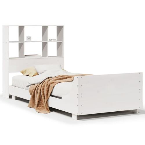 Sengeramme uden madras 90x190 cm massivt fyrretræ hvid