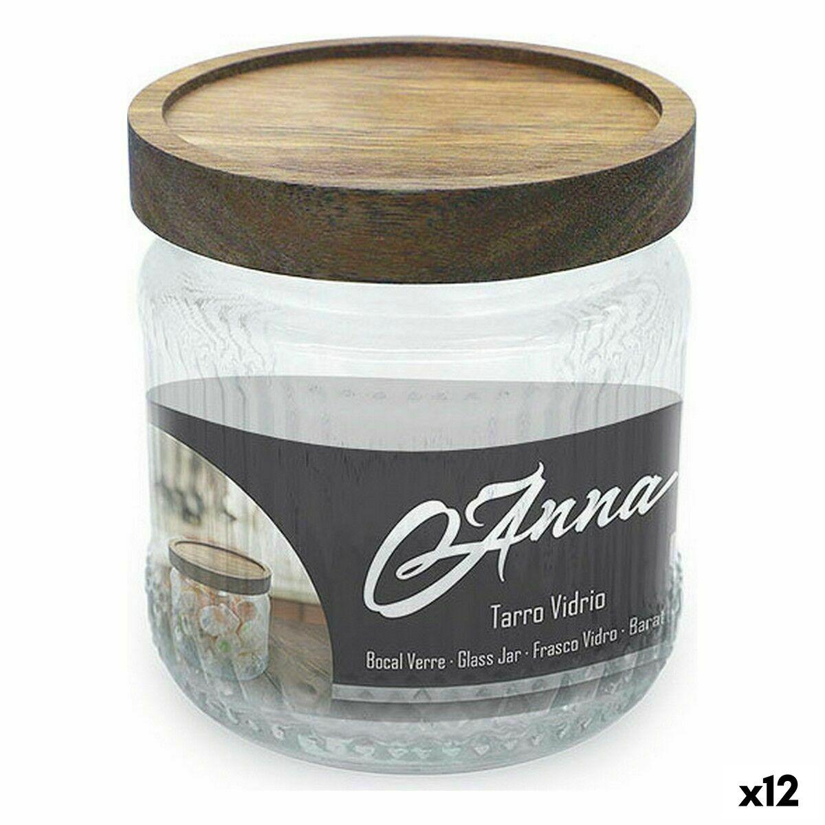Anna glasbeholder med trælåg 450 ml (12 stk.)