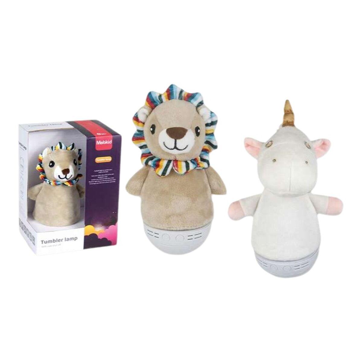 Natlys med lyd - multifarvet dyredesign (1 stk)