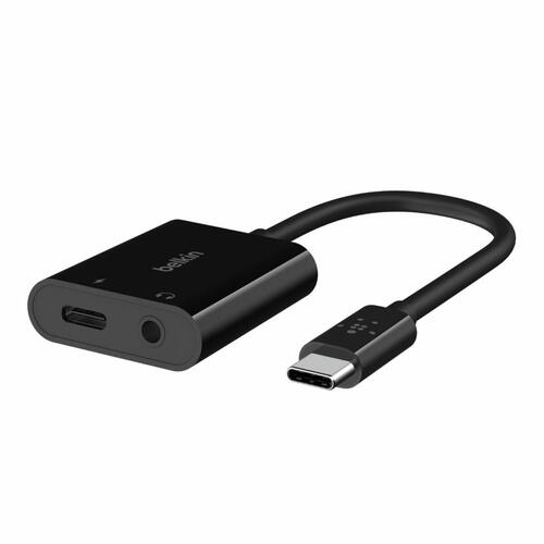 Belkin USB‑C audio + opladningsadapter, sort