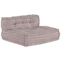 3-personers modulær pouf sofa, der kan laves om til en lys brun stofsofa