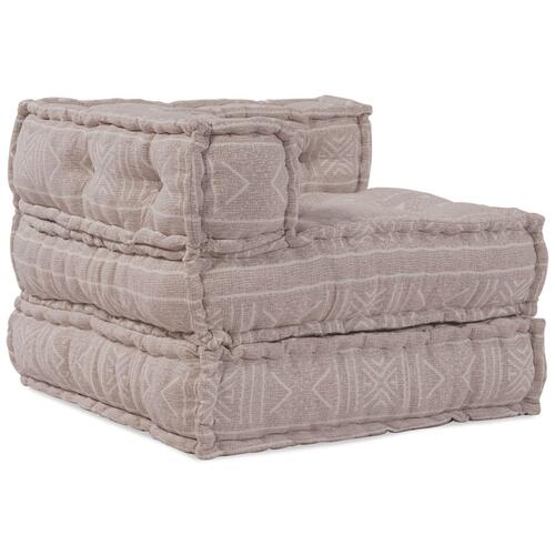 3-personers modulær pouf sofa, der kan laves om til en lys brun stofsofa