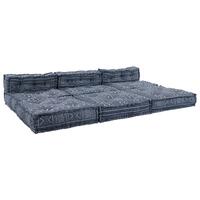 4-personers modul sofa pouf konvertibel indigo stof