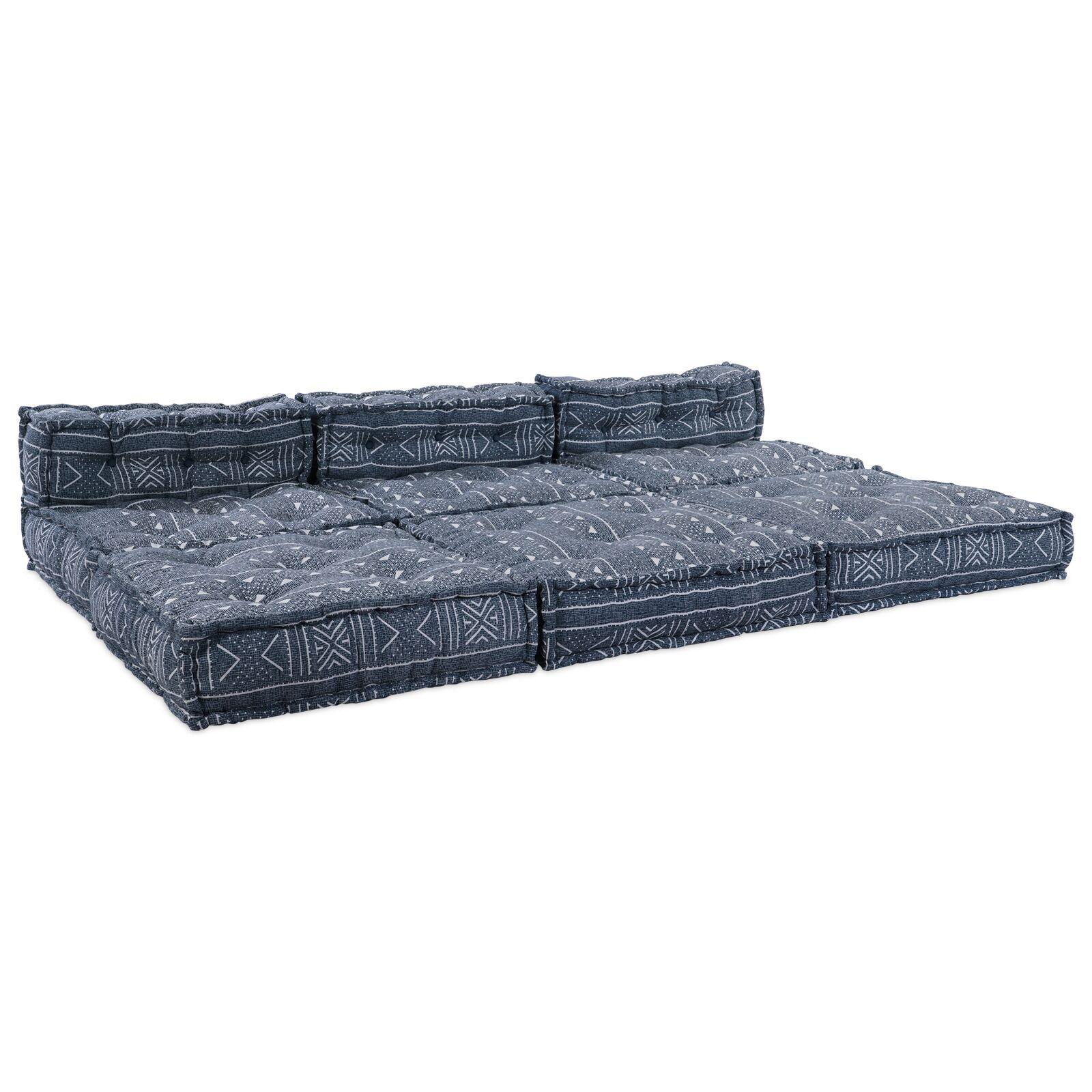 4-personers modul sofa pouf konvertibel indigo stof