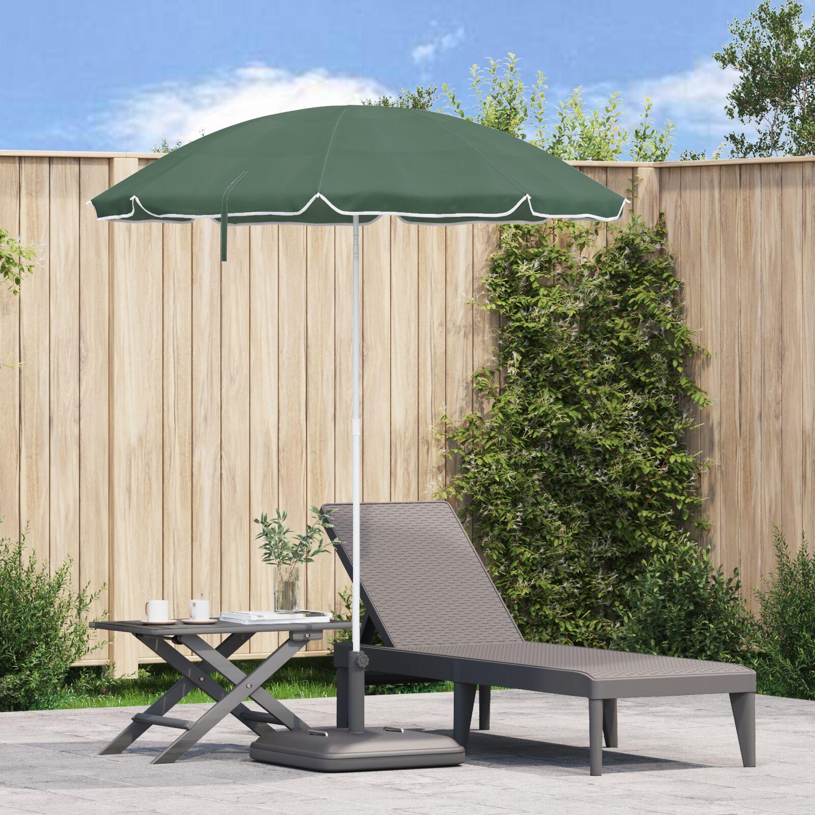 Strandparasol med metalstang Grøn 161x193 cm Polyester