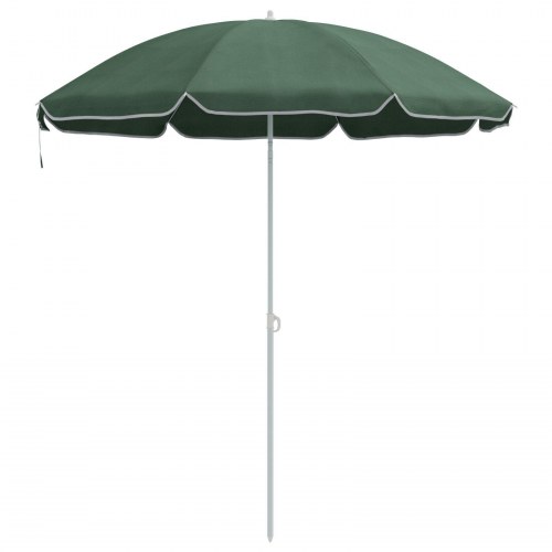 Strandparasol med metalstang Grøn 161x193 cm Polyester