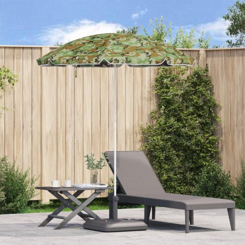 Strandparasol med metalstang camouflage 161x193 cm polyester