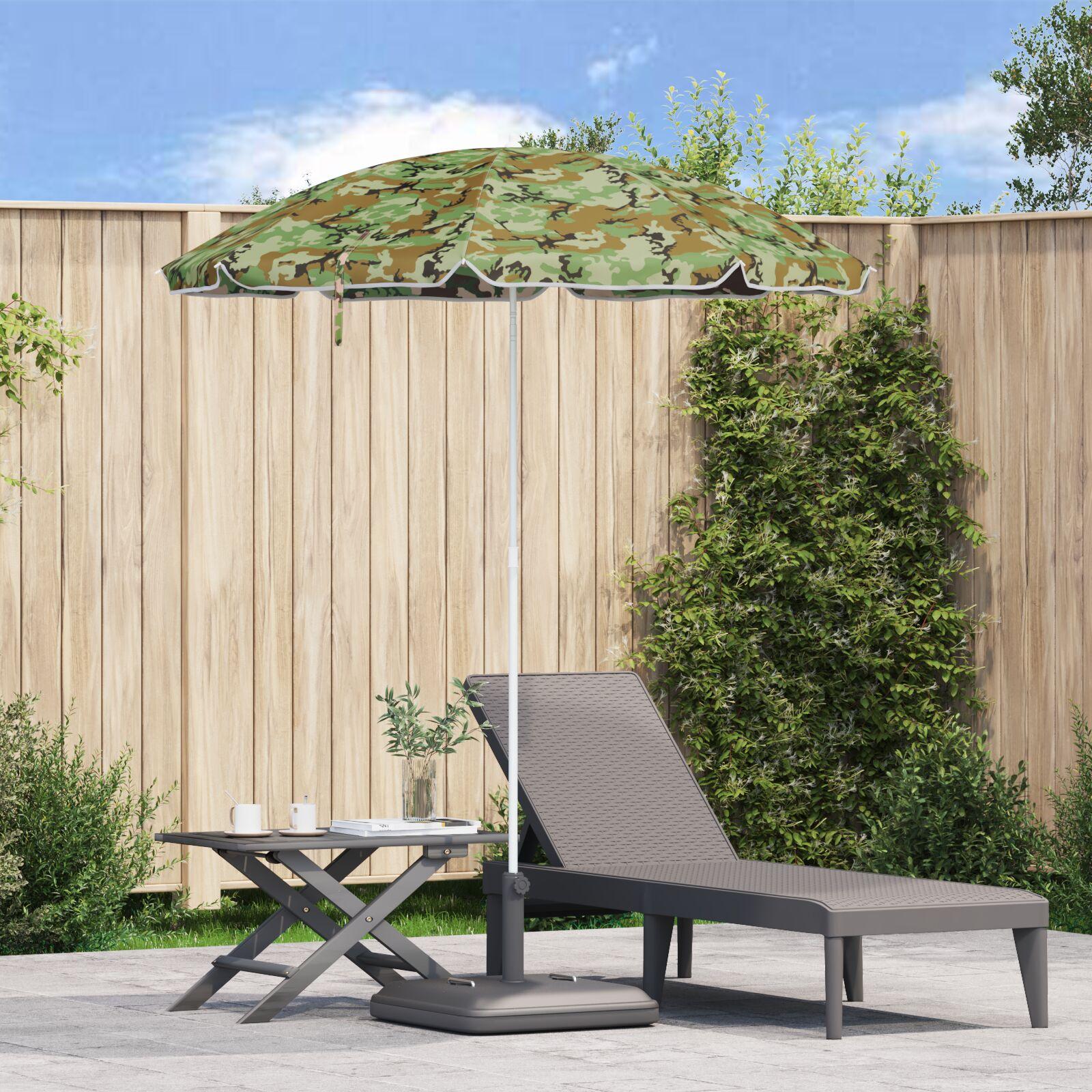 Strandparasol med metalstang camouflage 161x193 cm polyester