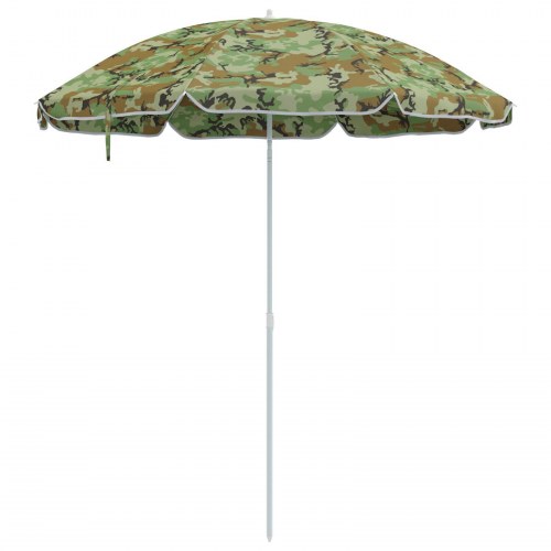 Strandparasol med aluminiumsstang camouflage 240 cm