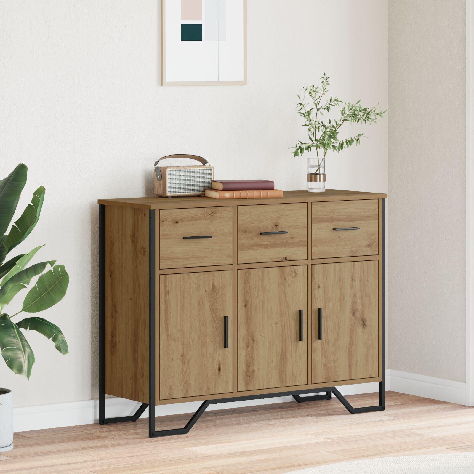 Sidebord artisan eg 97 x 32.5 x 74.5 cm Konstrueret træ billede