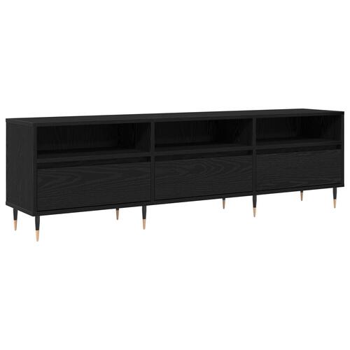 TV-skab Sort egetræ 150x30x44,5 cm Konstrueret træ