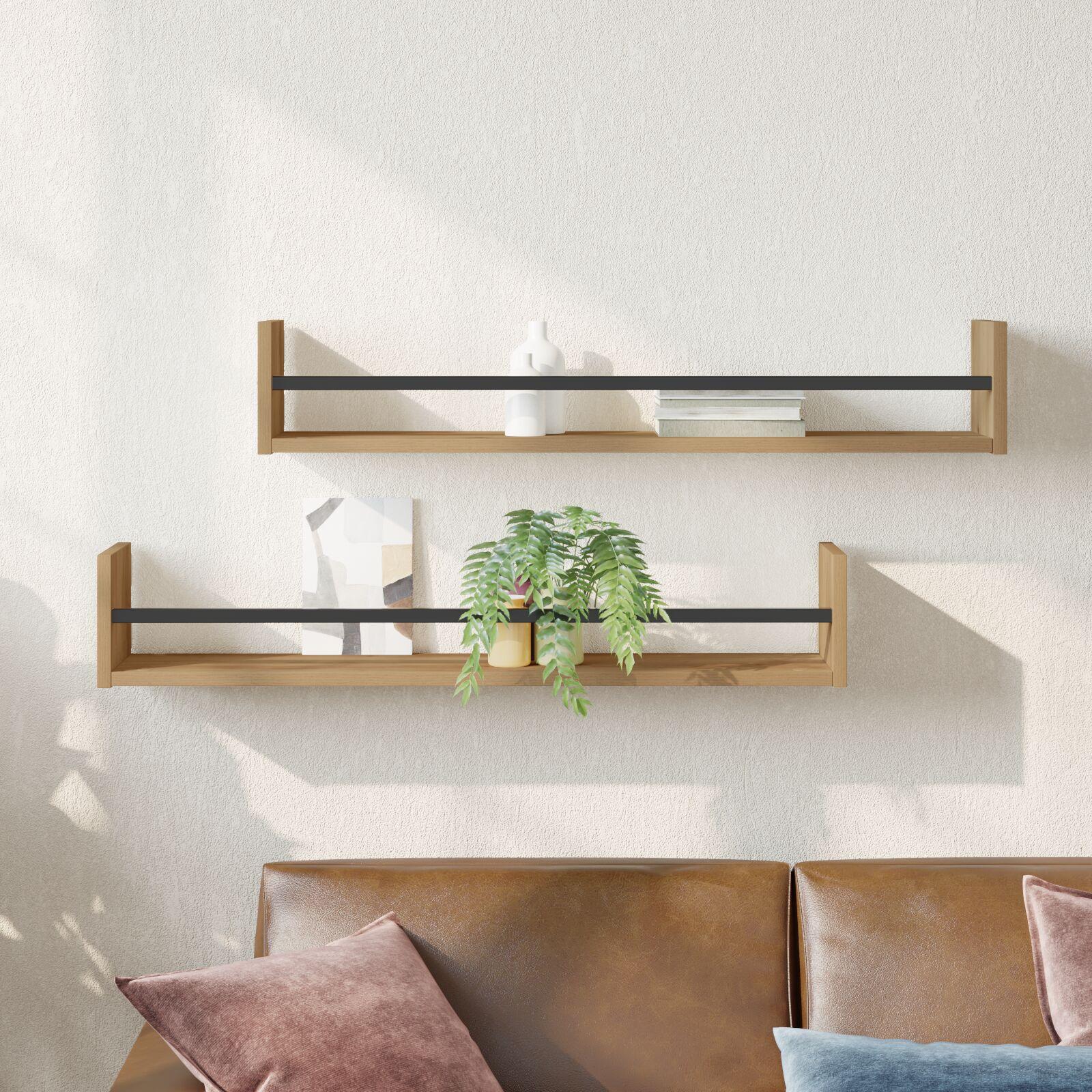 Væghylder 2 stk Artisan Eg 80x16x14 cm Komprimeret Træ