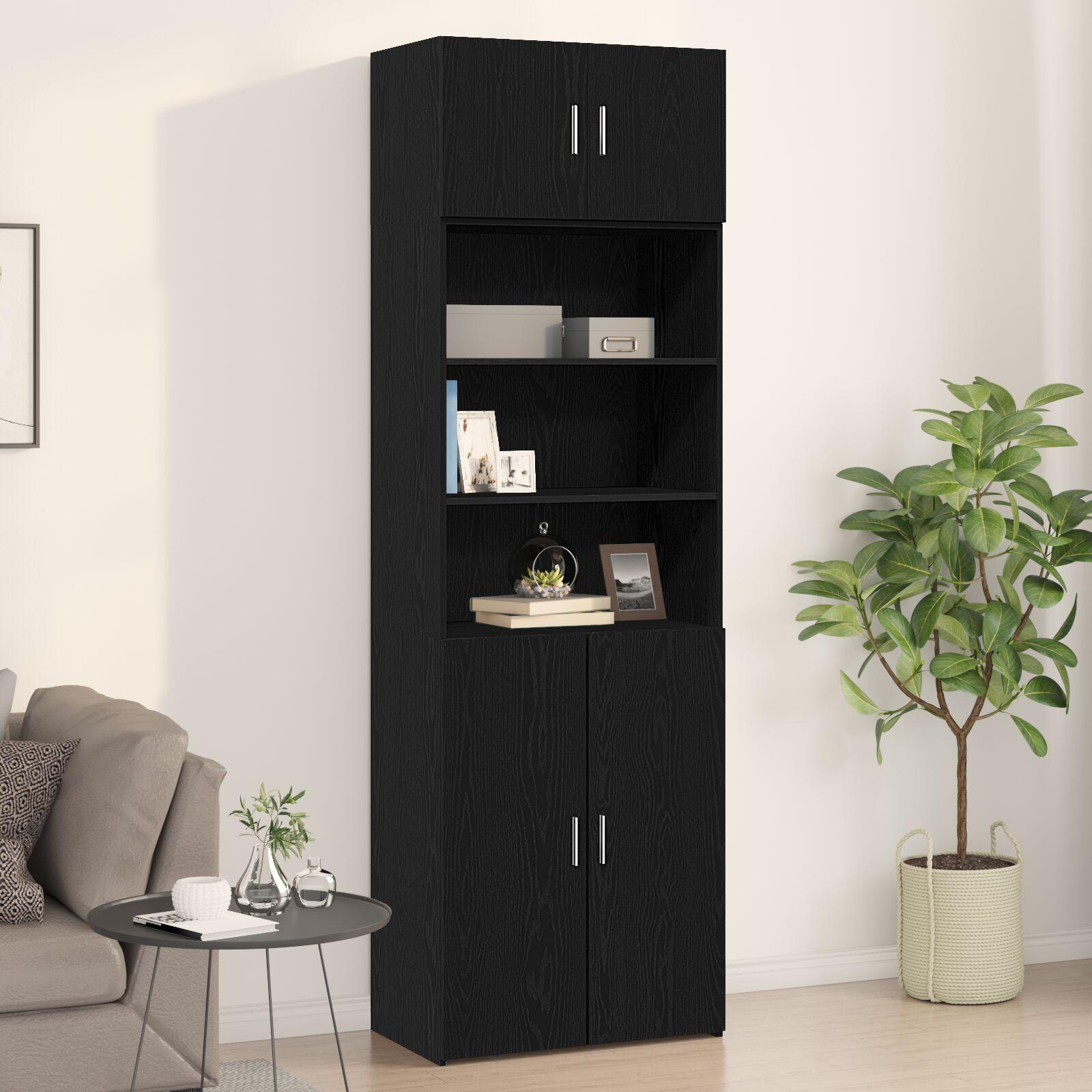Vægskab Vægmonteret Sort eg 70 x 42.5 x 40 cm Konstrueret træ billede