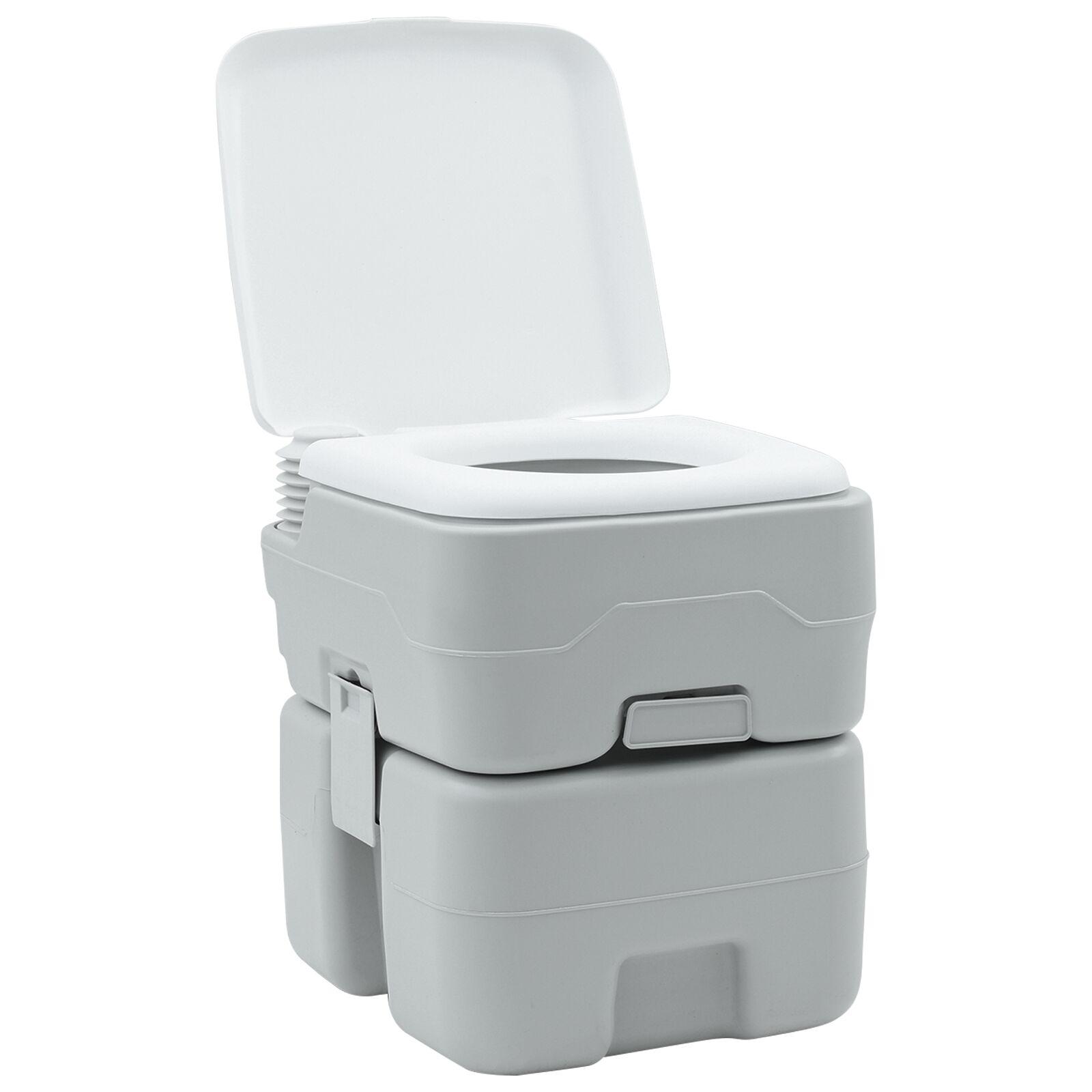 Bærbart toilet i grå og hvid plast, 20 L