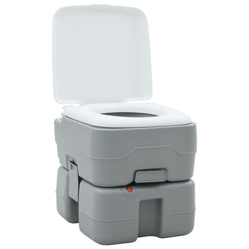 Camping Toilet Portable Grå 10L Frisk Vand 20L Affaldstank