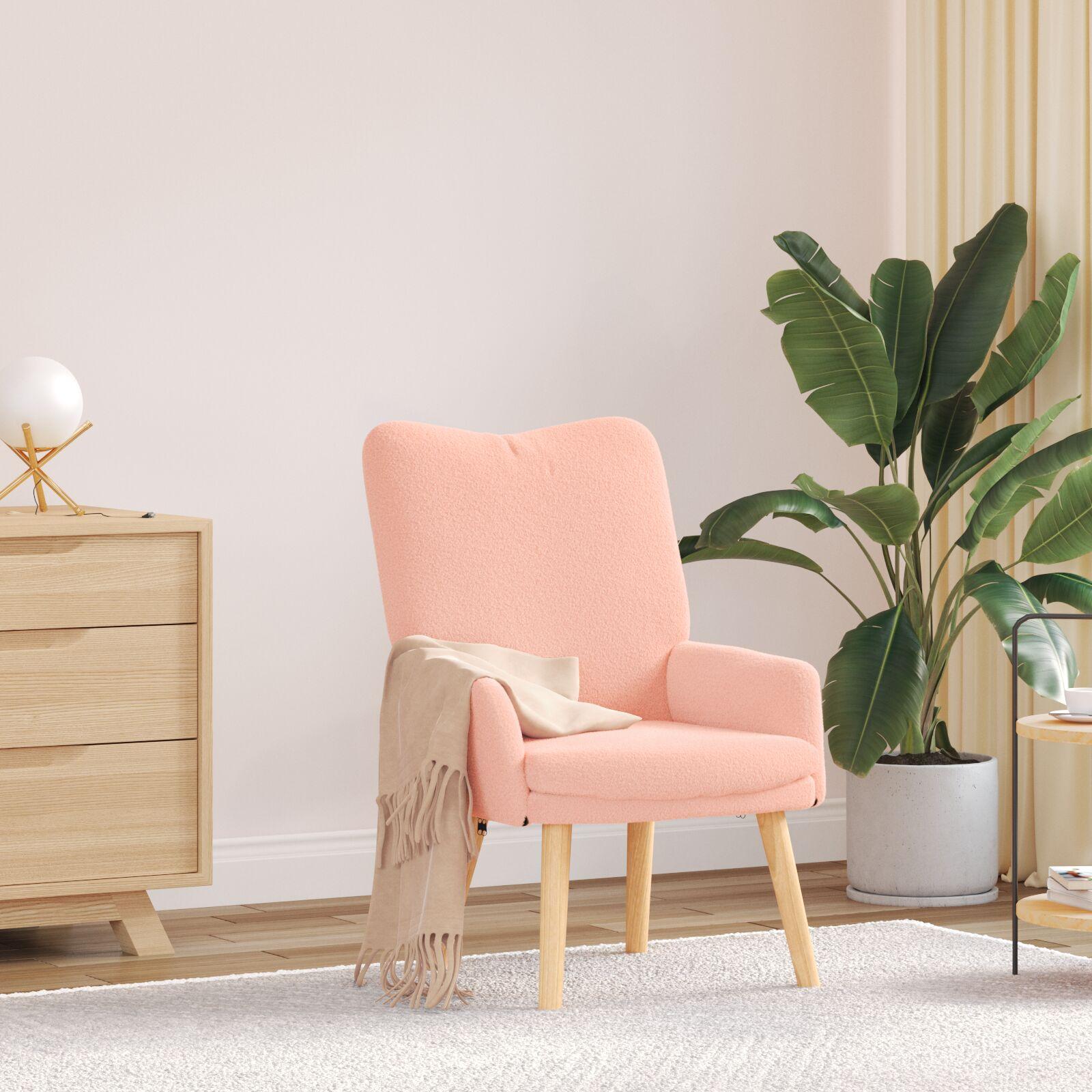 Afslappende stol Lyserød 63 x 67 x 94 cm Stof billede