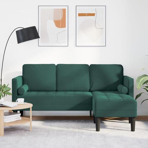Mørkegrøn Polyester Standard Opbevaring Chaiselong Sofa