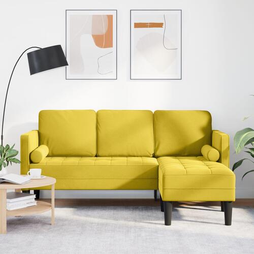 Sofaer Gul Linned stof, træben Standard