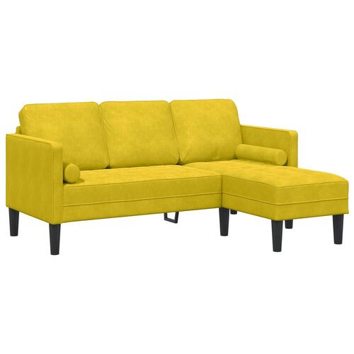 Sofaer Gul Linned stof, træben Standard