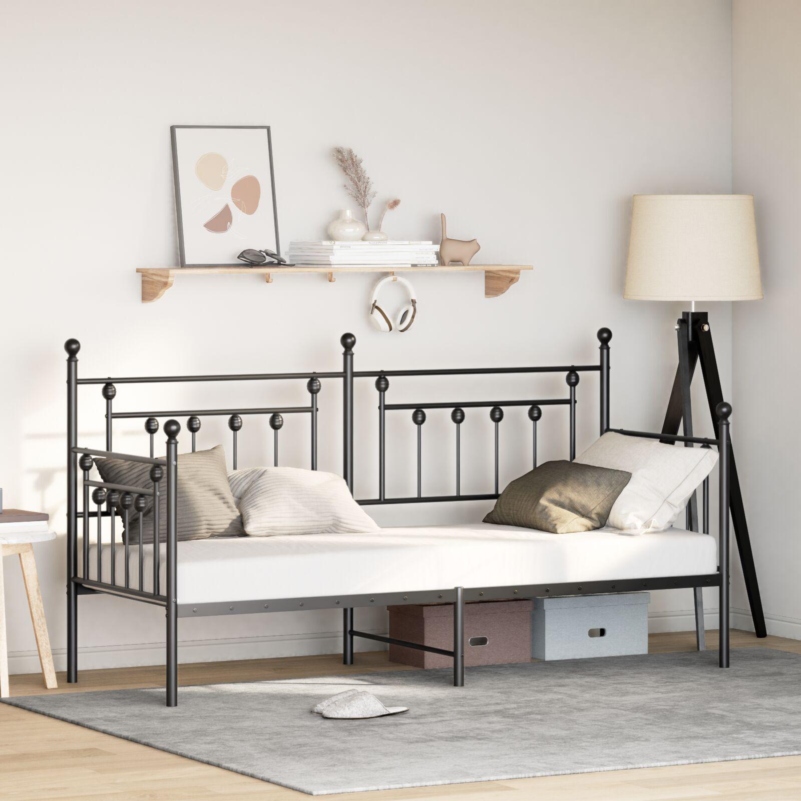 Daybed Ramme Sort 75x190 cm Stål