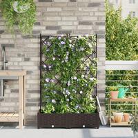 Plante med trellis 2 stk Brun 80x40x125.5 cm
