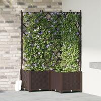 Havekrukke med Trellis 3 stk Brun 80x80x143 cm