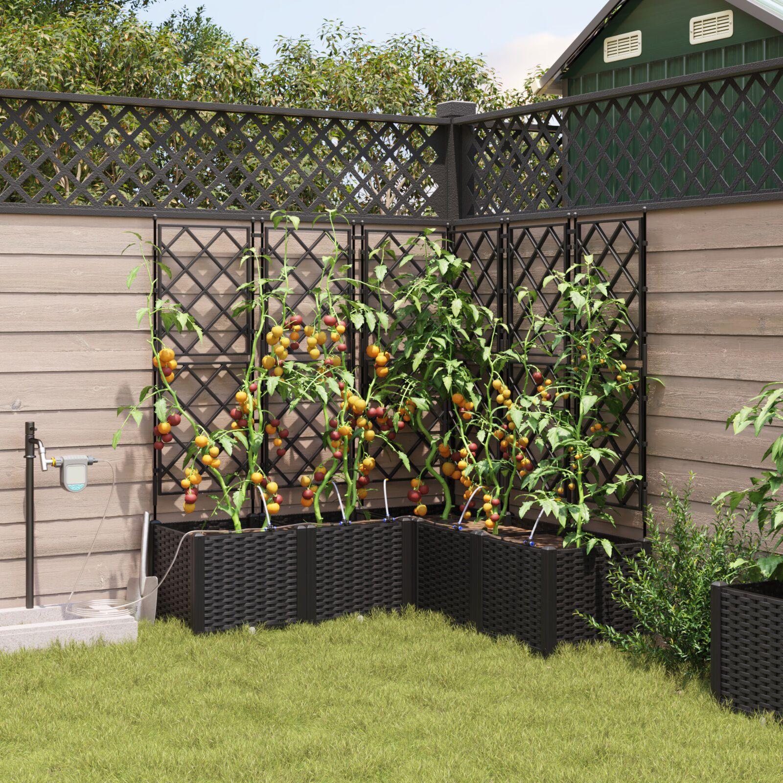 Haveplanter med vandingssystem 5 stk Sort