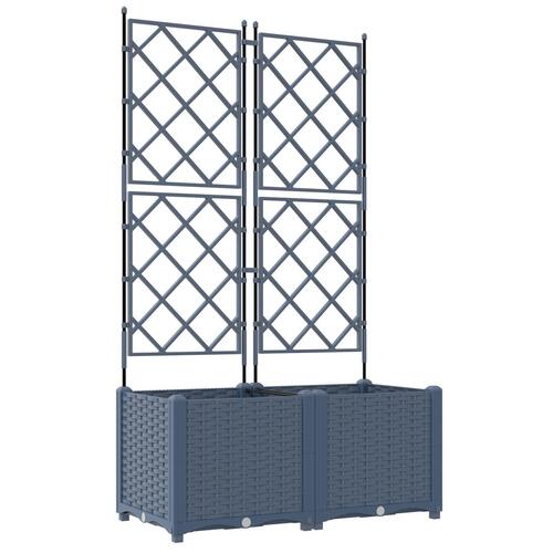 Havekrukke med trellis 2 stk Grå 80x40x143 cm