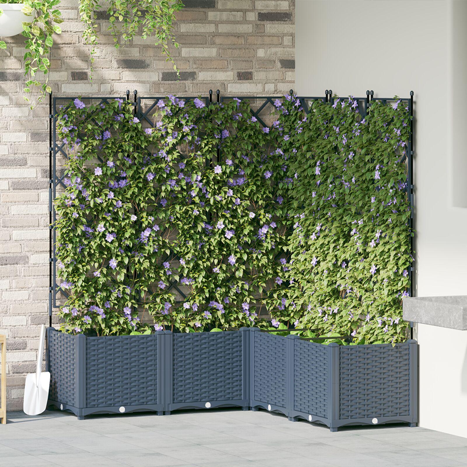 Have Plante med Trellis 5 stk Grå 120x120x143 cm