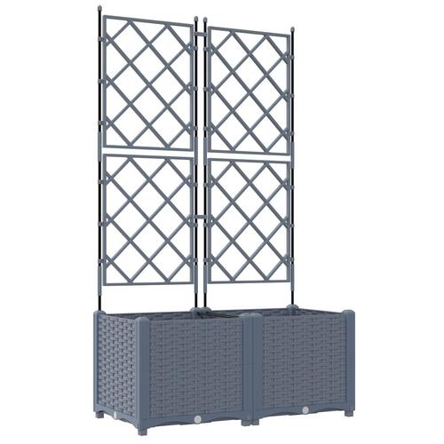 Havekrukke med trellis 2 stk Lys grå 80x40x143 cm