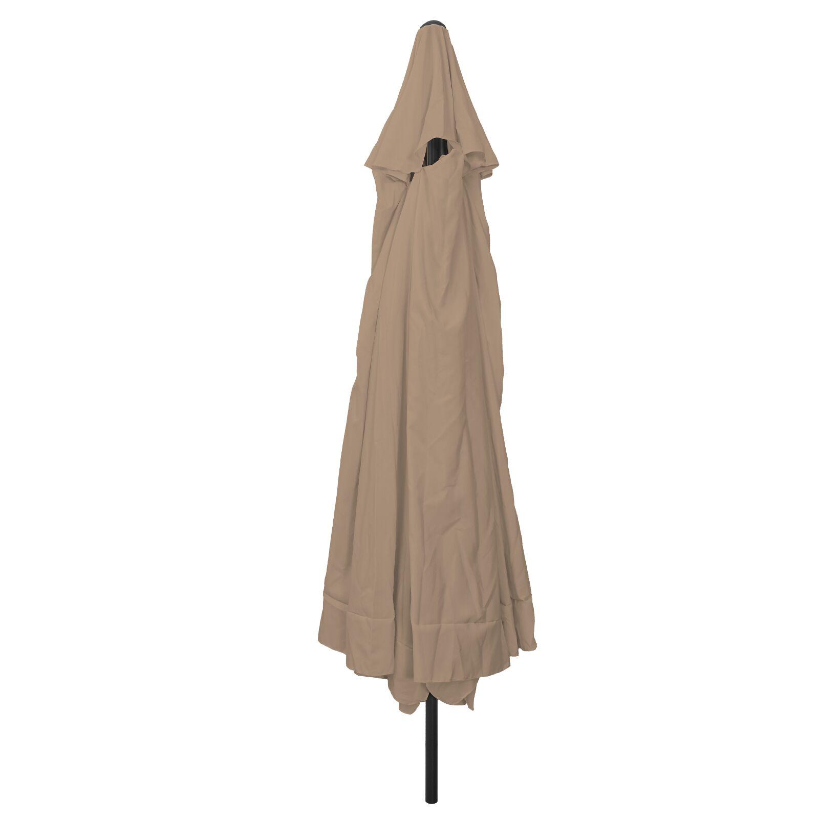Haveparasol Gråbrun og Sort 395 x 395 x 245 cm Polyester og Stål billede