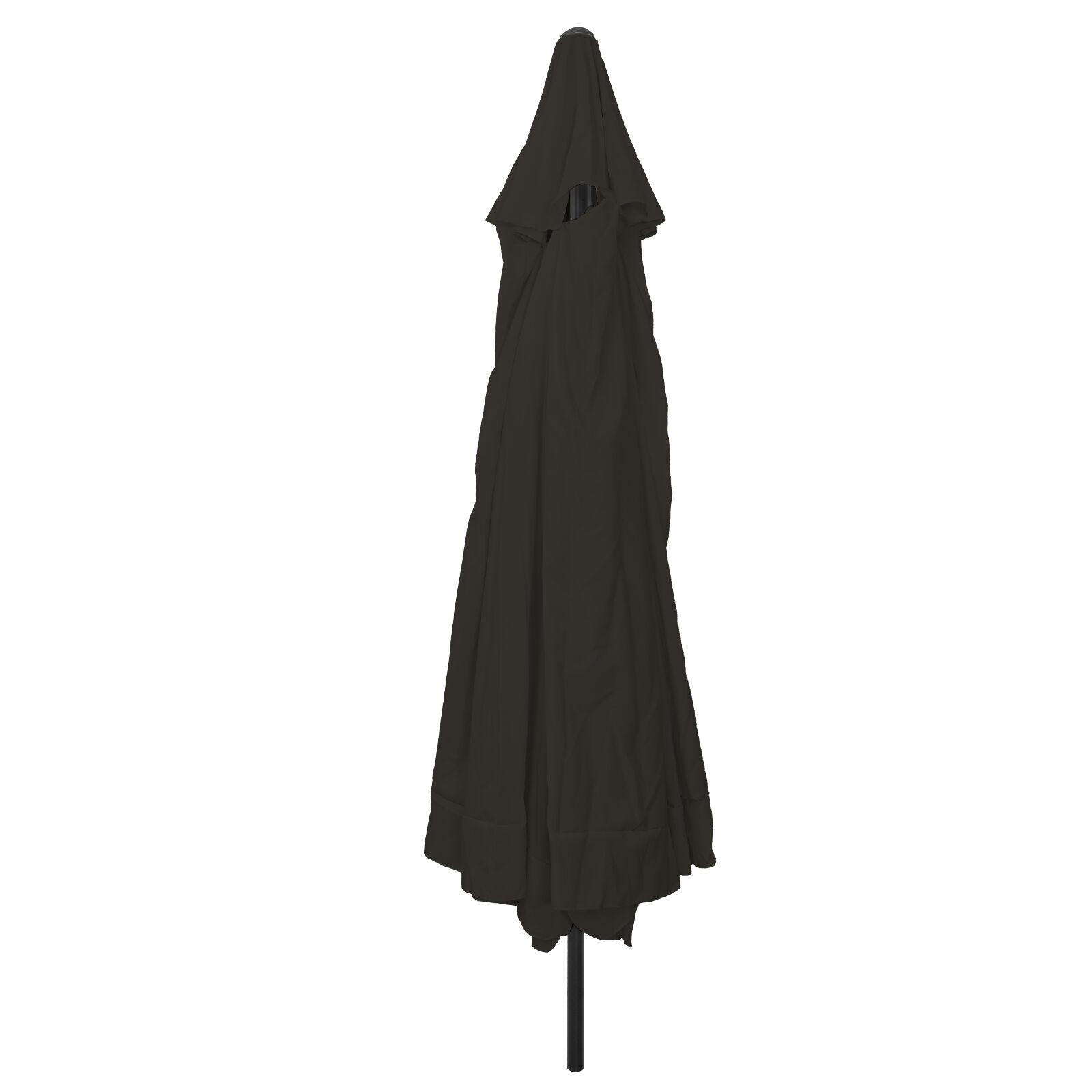 Haveparasol Sort 395 x 395 x 245 cm Polyester og Stål billede