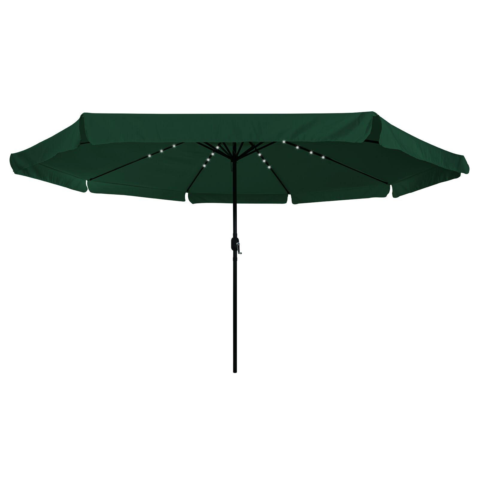 Haveparasol med LED-lys Ø395x245 cm Grøn