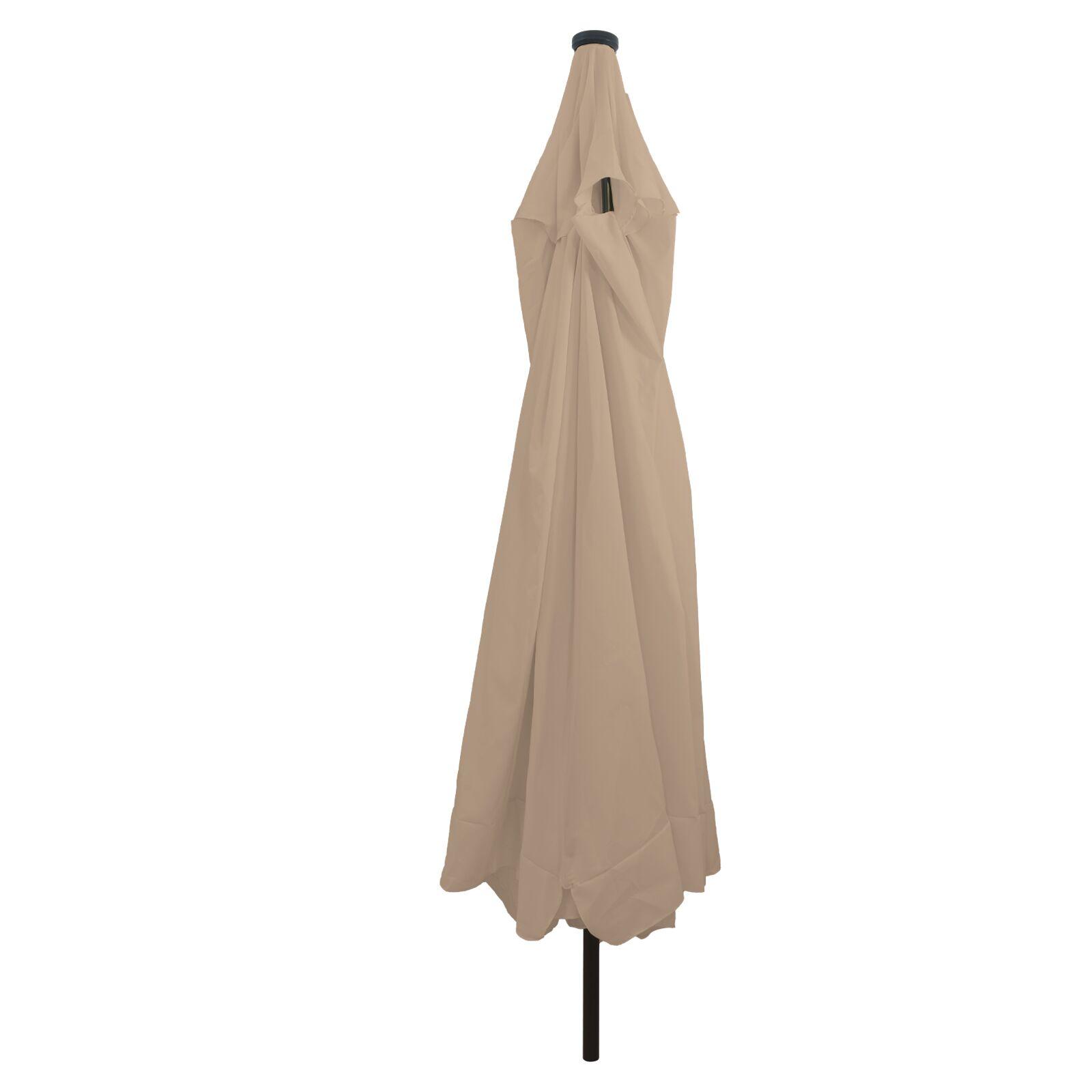 Haveparasol med LED-lys 395x245 cm Taupe