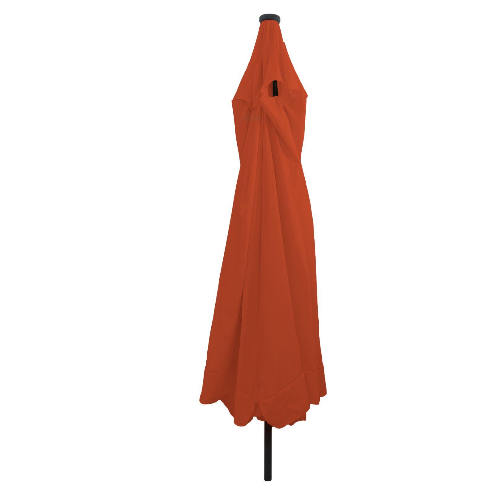 Haveparasol med LED-lys 395x245 cm Terracotta