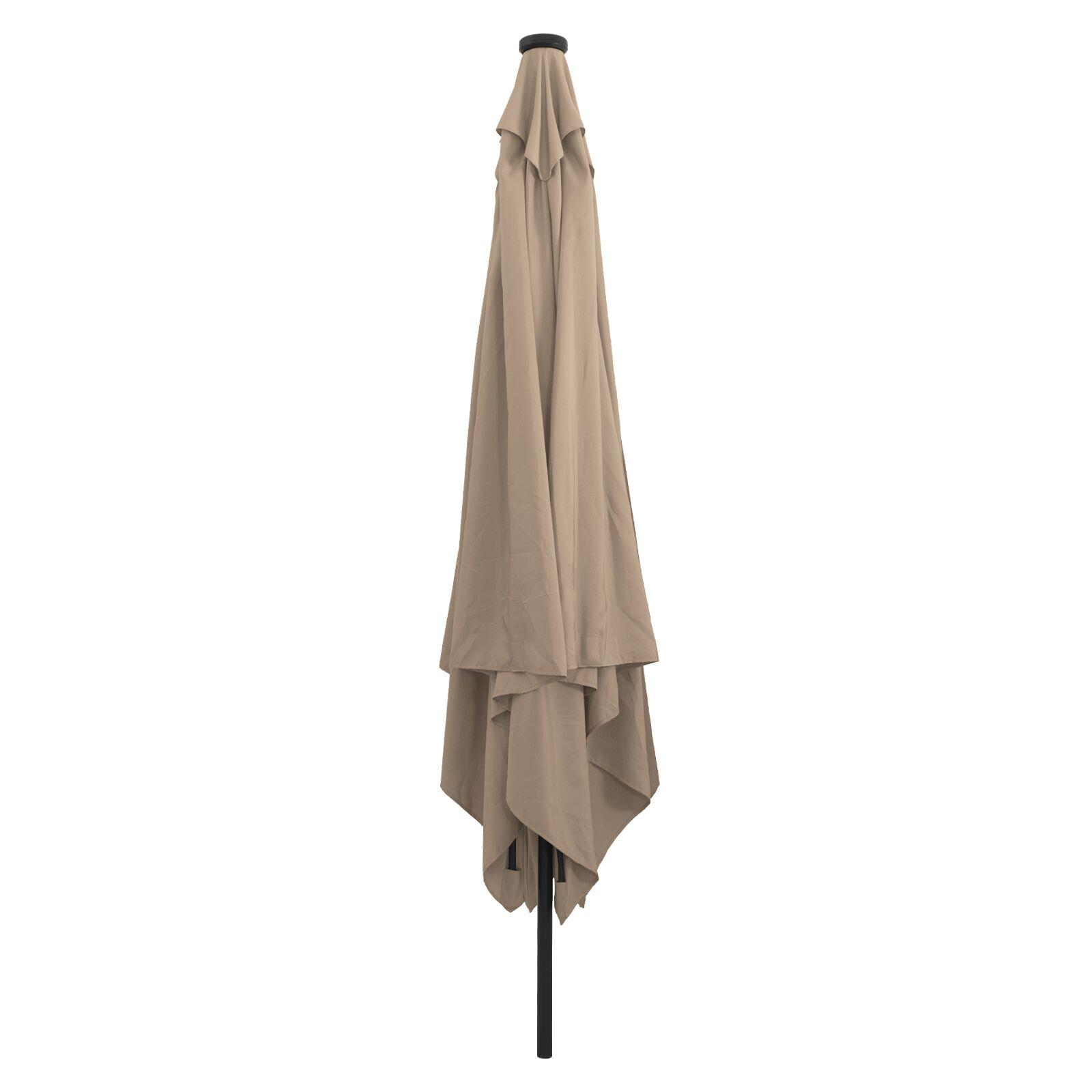 Firkantet Haveparasol med LED Lys 295x245 cm Taupe