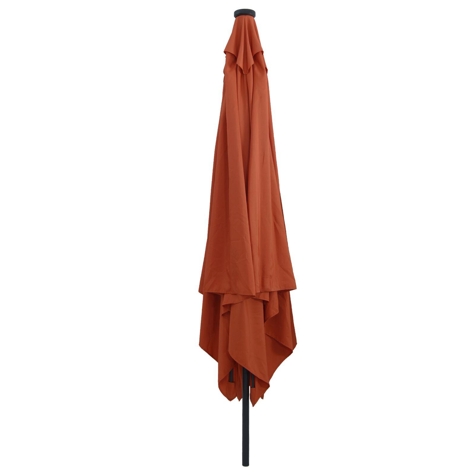 Firkantet Haveparasol med LED Lys 295x245 cm Terracotta