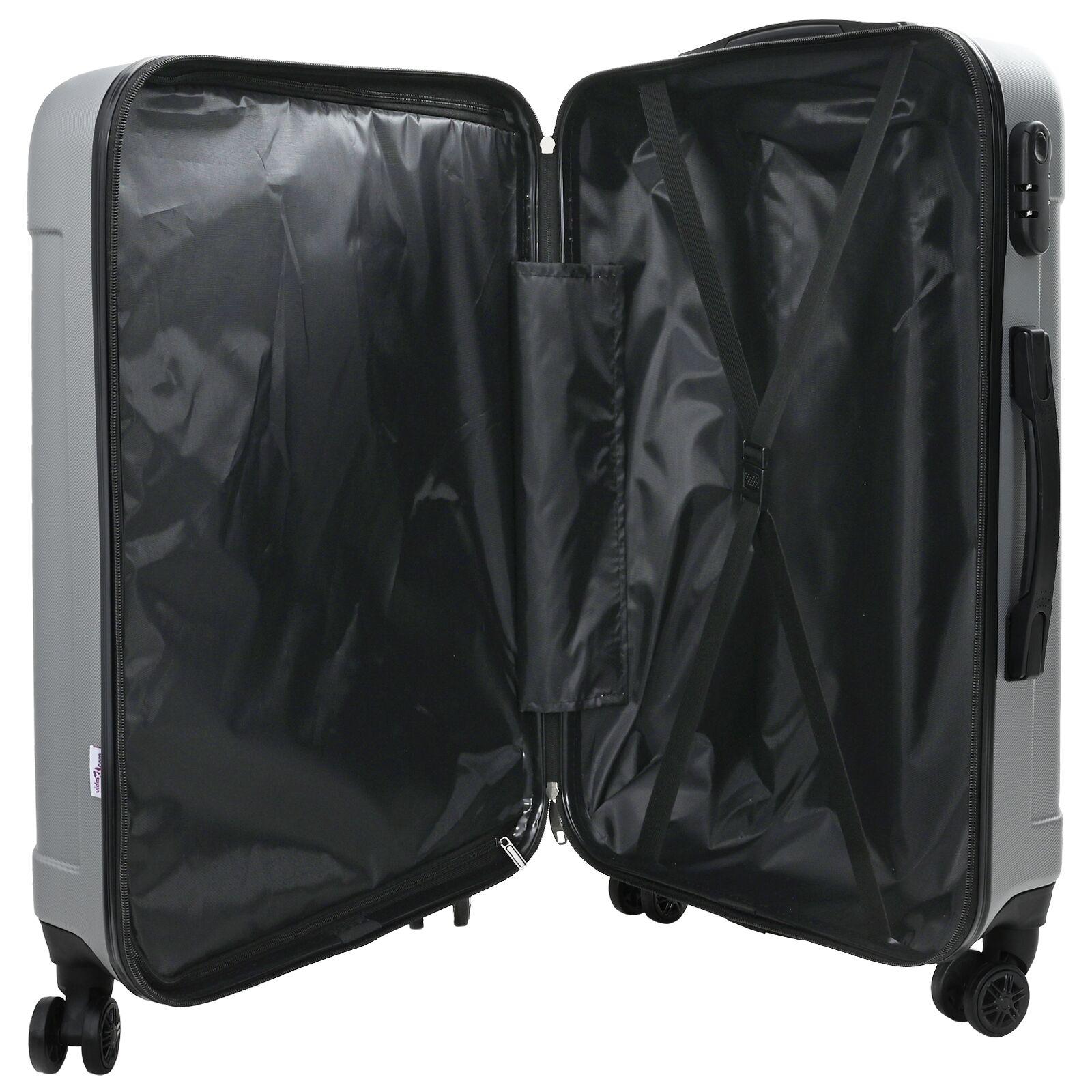 Kuffert sæt 3 stk Hårdt Skall Sølv 20'' 24'' 28'' ABS