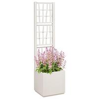 Haveplantekasse med Gitter Hvid 36x36x140 cm PP