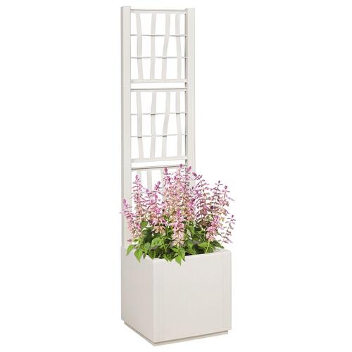 Haveplantekasse med Gitter Hvid 36x36x140 cm PP