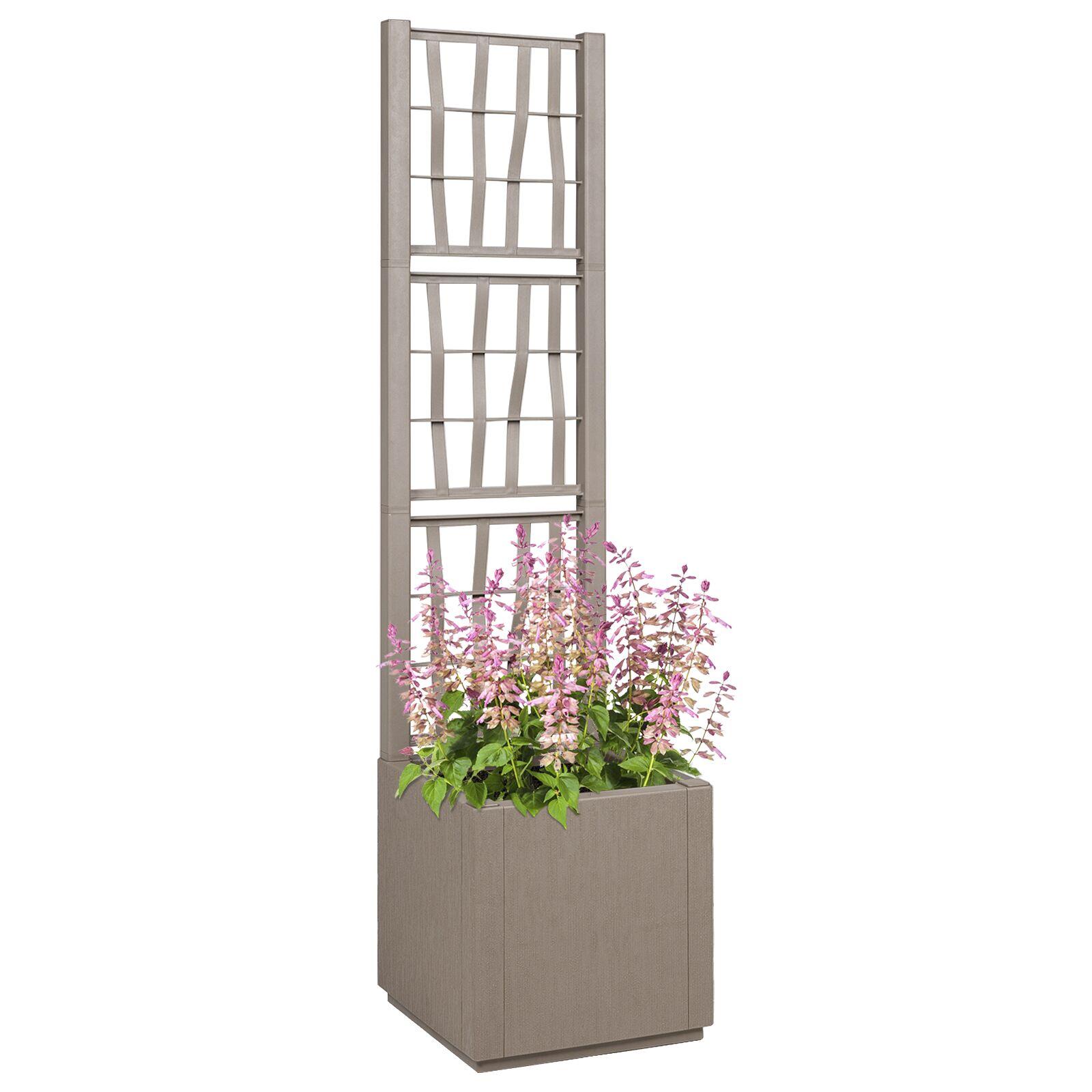 Haveplanter med Trellis Lys Brun 36x36x140 cm PP