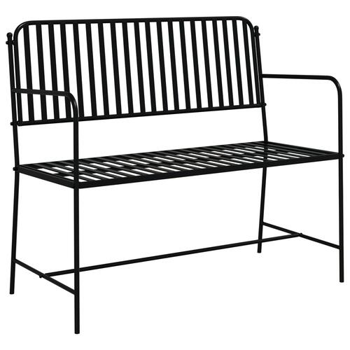 Udendørs Bænk Sort Metal Standard Holdbar Udendørs Bænk