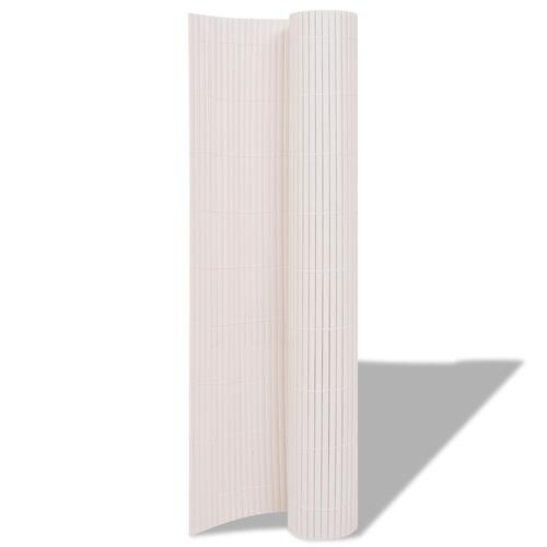 Dobbelt-sidet Havehegn PVC 150x500 cm Grå Hvid PVC 150x500 cm