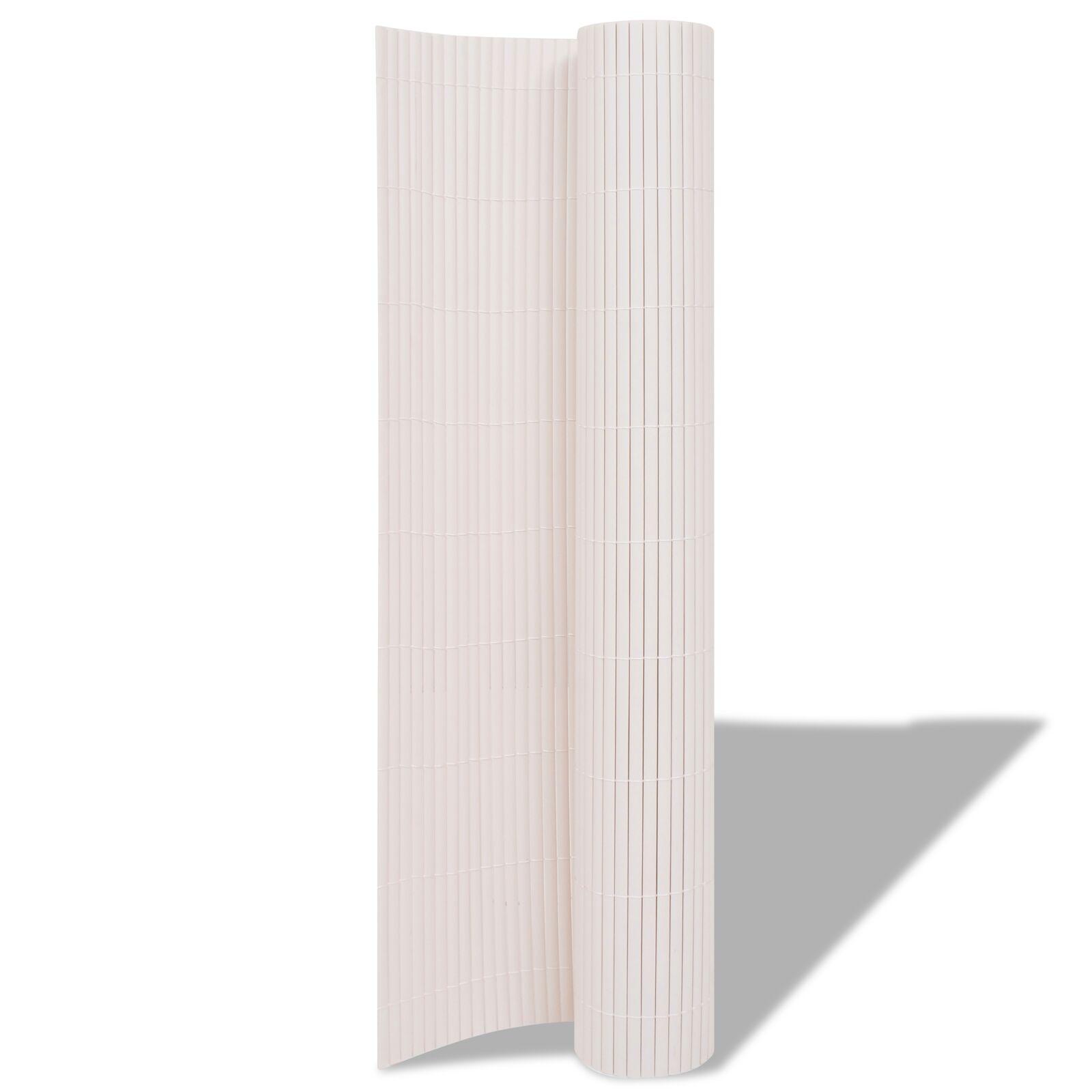 Dobbelt-sidet Havehegn PVC 150x500 cm Grå Hvid PVC 150x500 cm