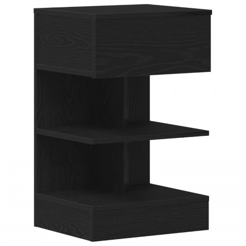 Sengebord Sort Eg 40x35x65 cm Konstrueret Træ