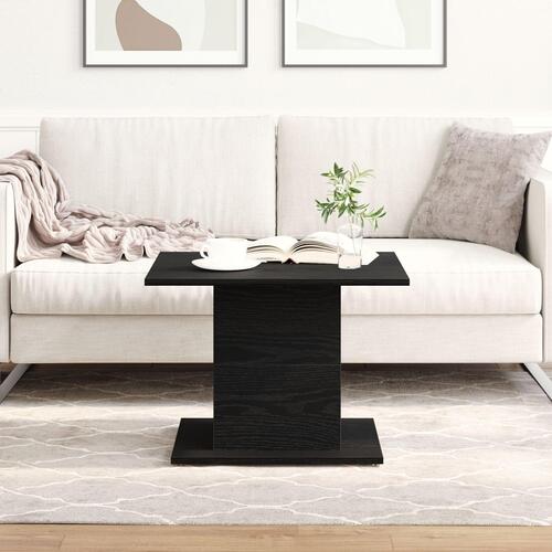 Sofabord Sort egetræ 55,5x55,5x40 cm Konstrueret træ