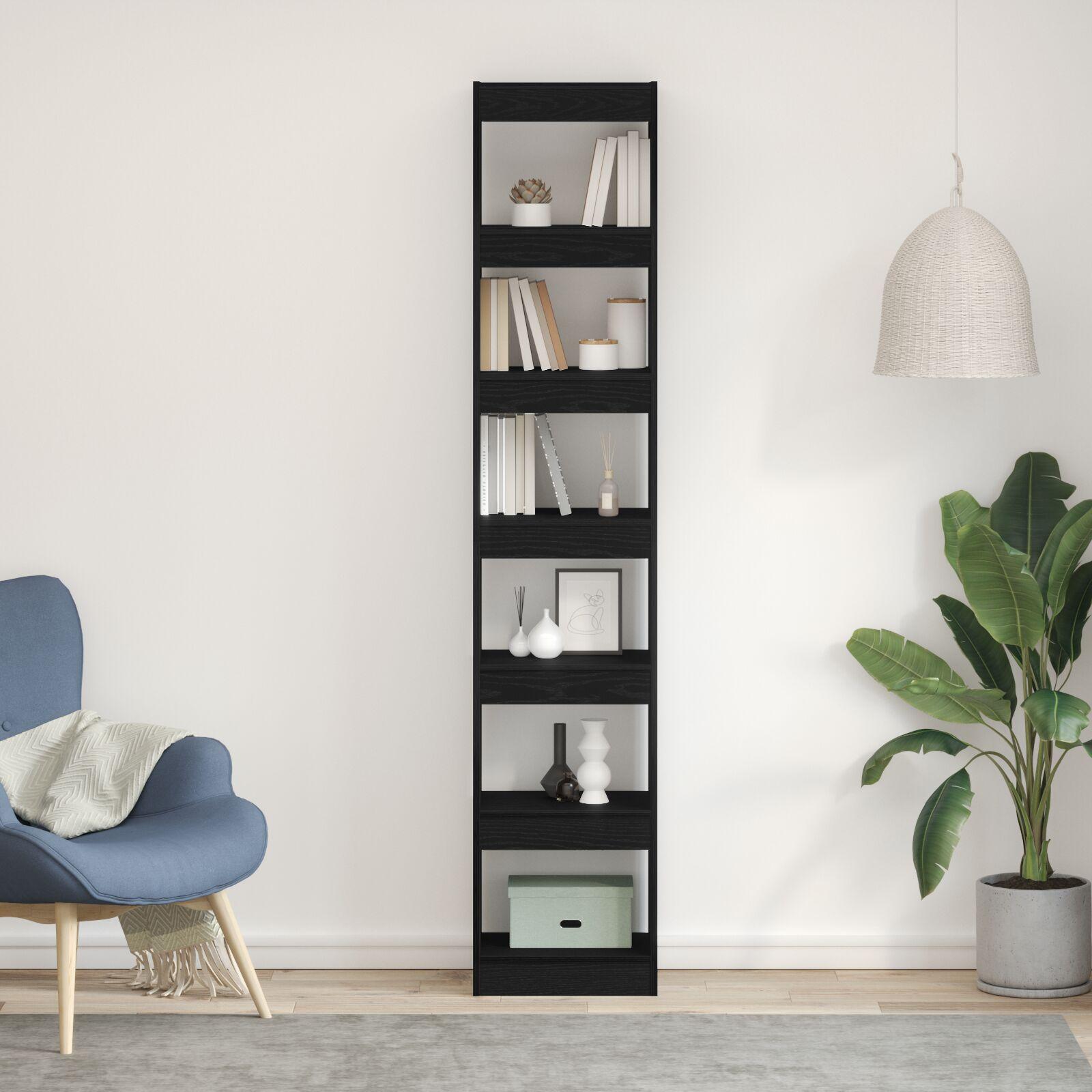 Bogskab Sort Eg 40x30x198 cm Lavet i Træ