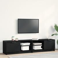 TV-skab 2 stk Sort Eg 80x35x36,5 cm Konstrueret Træ