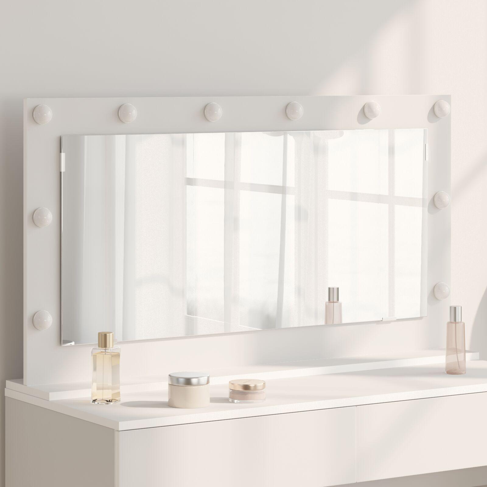 Makeup Spejl med LED Lys Hvid 100x55x18 cm