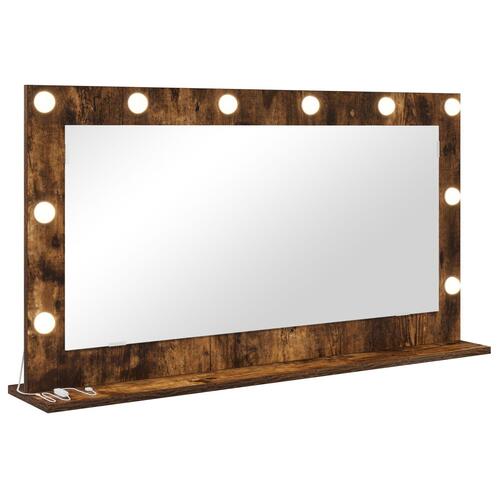 Vanity Spejl Røget Eg Træ, Glas 100 x 55 x 18 cm